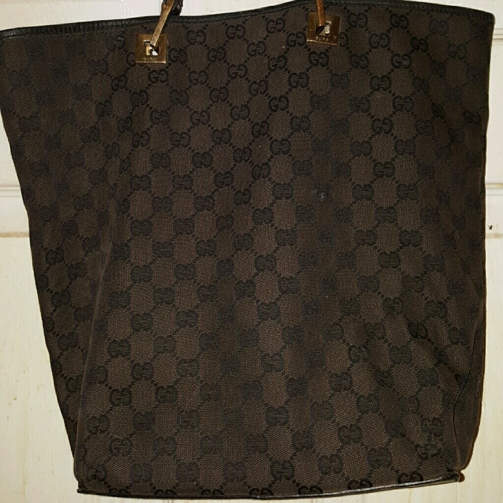 GUCCI 'GG' Brown & Black Shoulder Bag